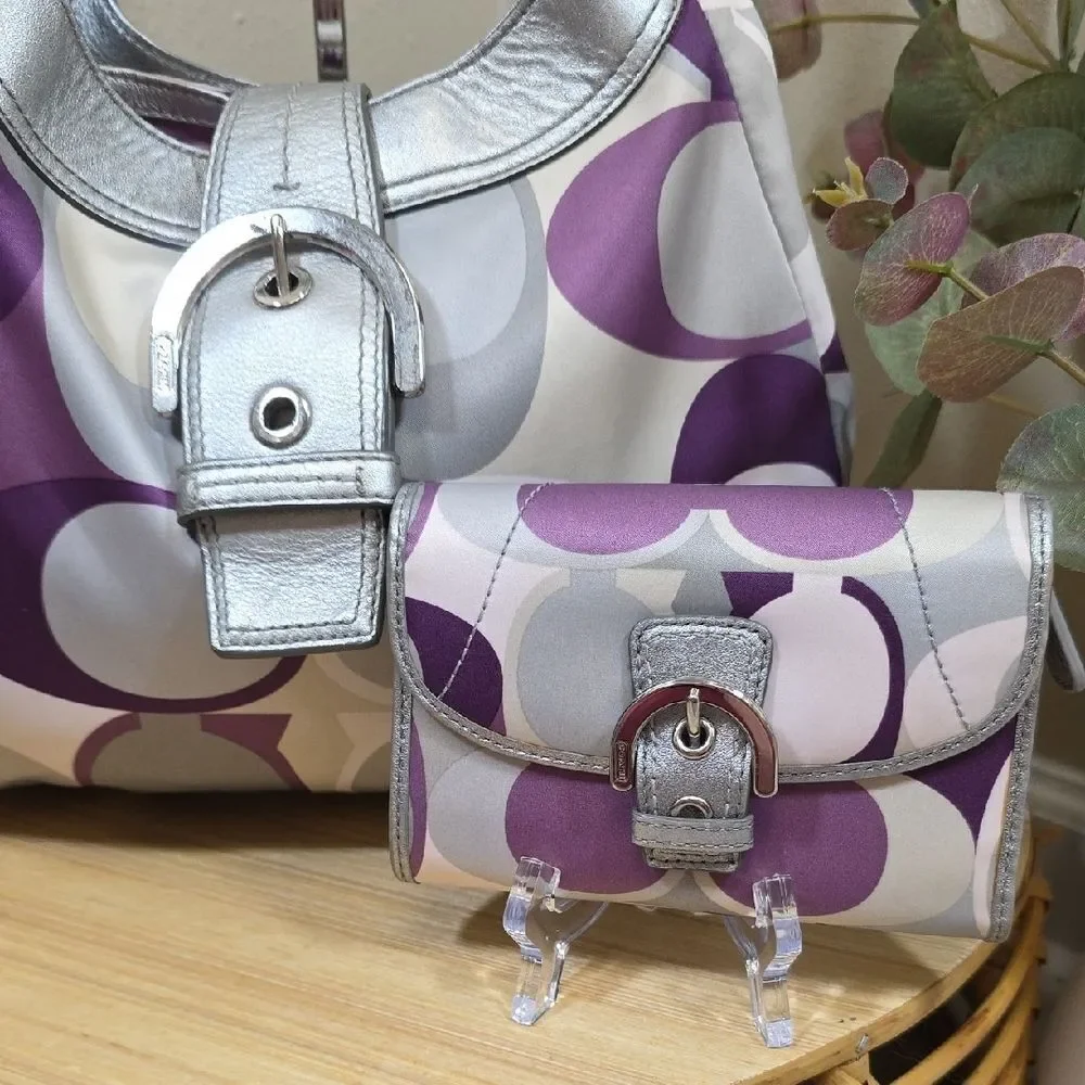 Coach Soho Scarf Print Hobo and Wallet - Picture 2 of 15